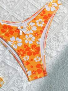 Swim Mod Set de 2 Bikinis con volantes, estampado floral y doble tirante, lindos para mujeres, para primavera/verano - Multicolor - Ver 7