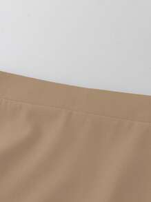 Modelyn Plus Size Elegant Patchwork Lace Design Skirt Fall Cloth For Women - Khaki - View 3