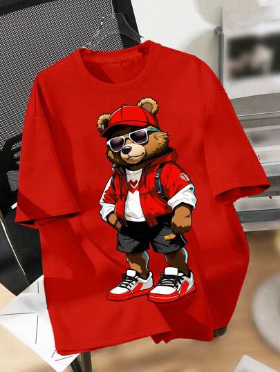 SHEIN 青少年男孩休闲简约圆领短袖 T 恤，适合夏季