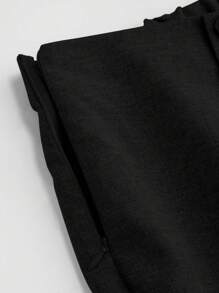 SHEIN Clasi 大码女式优雅宽松阔腿西装裤 - 黑色 - 查看 4