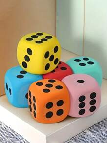 1 件装大号柔软毛绒泡沫骰子多色可抛多功能桌面游戏配件适用于成人派对游戏装饰情人节婚礼生日派对装饰礼物 - 彩色 - 查看 2