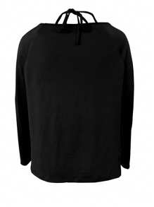 INAWLY 时尚休闲骷髅头标语印花女式 T 恤 - 黑色 - 查看 2