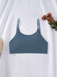 Sexy Backless Seamless Bra, Bridal Lingerie, Women Bra Pads, Adjustable Strap For Multiple Styling - Blue - View 7