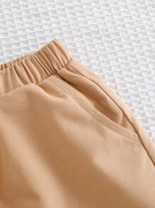 Cozy Pixies 2 pièces Ensemble pour jeune garçon avec Top à col ras du cou court en tricot doux à blocs de couleurs et short à taille élastique - Multicolore - Voir 8