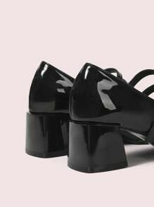 CUCCOO DOLLMOD Women's Fashion Versatile Minimalist Solid Color High Heels For Christmas - Black - View 7
