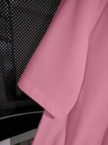 Chiquease Áo thun nữ cổ tròn tay ngắn màu trơn rộng rãi thoải mái - Màu Hồng baby - Xem 6