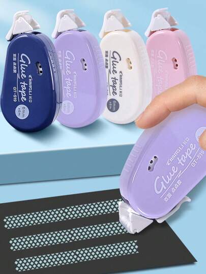 1 pieza de cinta adhesiva transparente doble cara simple de 6m, envío individual, de regreso a la escuela