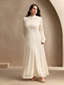 Anewsta فستان ماكسي سوينغ من الدانتيل للنساء، مناس...