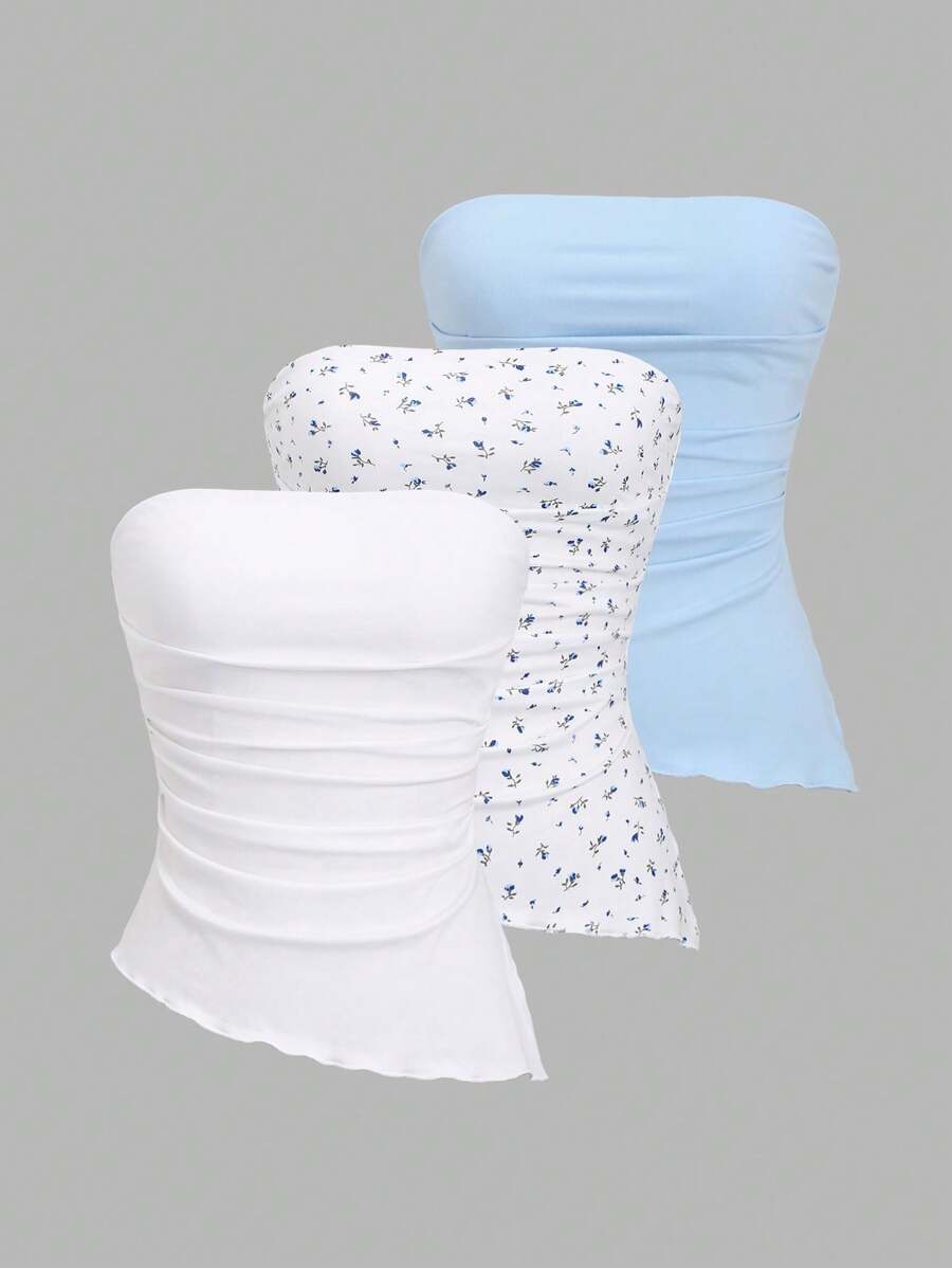 Sweetra Áo Bandeau Y2K gợi cảm, tối giản và thời trang, phù hợp cho mùa hè - Nhiều màu - Xem 1