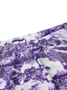 SHEIN Clasi 大码女式复古印花简约日常半身裙女式半身裙 - 彩色 - 查看 5
