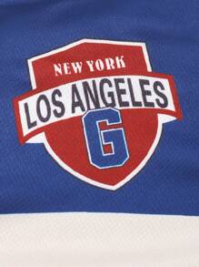 SHEIN 2pcs/Set Teen Boy V-Neck Letter Print Loose Short Sleeve T-Shirt And Casual 3/4 Pants Streetwear Outfit - Multicolor - View 6