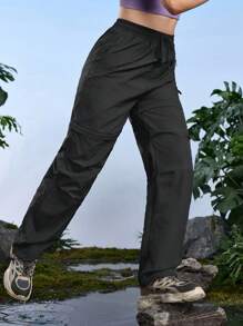 In My Nature 女士纯色系腰直腿宽松休闲徒步裤