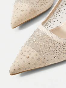 MOTF PREMIUM TACONES TIPO SLING CON PUNTA PUNTIAGUDA Y ADORNADOS CON RHINESTONES - Albaricoque - Ver 6