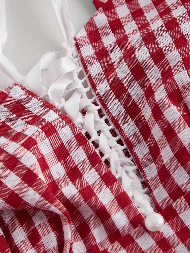 shein red and white dress SHEIN Holidaya Women's Red And White Stripe Faux Hand-Crocheted Summer Boho  Beach Vacation Holiday Dress,Retro Greece Vacation Outfits,Boho Chic  Clothing