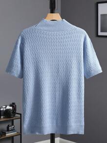 Manfinity Homme Men's Solid Color Crew Neck Short Sleeve Fitted Knit Top