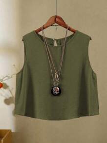 Set de 2 Piezas Textura de Lino, Minimalista y Elegante, Apto para Verano - Verde militar - Ver 6