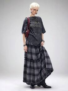 Coolane Women's Spring/Summer Date Night Vintage Preppy Ruffle Plaid Skirt - Multicolor - View 4