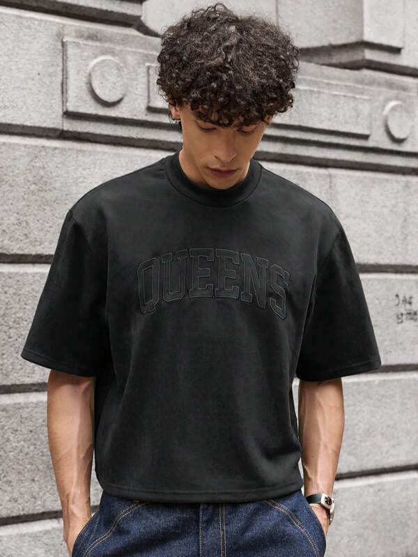 SWAVVY Men's Knitted Casual Loose Fit Short Sleeve T-Shirt, Fashion Daily Wear, Summer, School