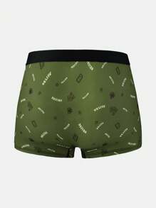 Set de 3 bóxers tipo brief casuales con estampado de letras para hombres - Multicolor - Ver 6