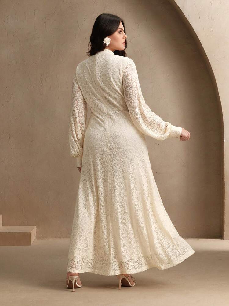 Women's Lace Dress With Full Skirt, Elegant Spring Outfits For Festivals