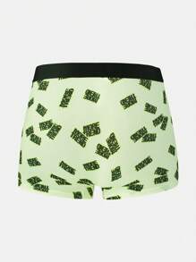 Set de 3 bóxers tipo brief casuales con estampado de letras para hombres - Multicolor - Ver 4