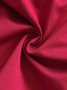 Soleia Women's Vacation Bandeau Top With Side Ruche, Fitted Body Sculpting Floral Top, Autumn/Winter Layering, Party & Casual Wear - Red - View 8