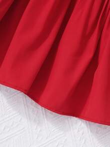 Sparklyn Tween Girl' Red Slip Dress With Bow Design A-Line Silhouette, Fashionable Casual Holiday Dress, Spring/Summer New Arrival,Holiday Summer Travel - Burgundy - View 5