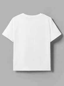 HARRY POTTER X SHEIN Tween Girls' Graphic Print Round Neck Short Sleeve T-Shirt - White - View 2