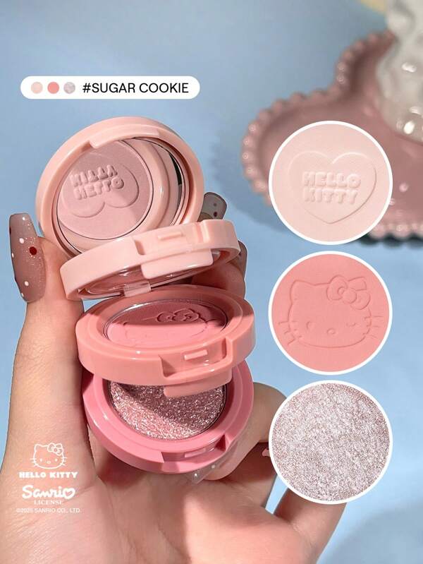 Hello Kitty｜SHEGLAM Darling Dear Shadow Stack-Sugar Cookie Remise De DiplôMe Anniversaire Vacances Haut ÉTé Automne Y2K ÉLéGant Mode Femmes Maquillage CosméTique Visage FêTe Plage Voyage Camping  Plein Air ÉCole Campus Excursion Festivals DéCoration Cadeau PréSent Rose Fille Cosplay Jeux Meilleur Couleur Charme Ambiance