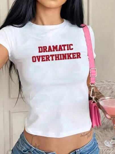 Camiseta "Dramática pensadora excesiva", minimalista y de moda, adecuada para el verano