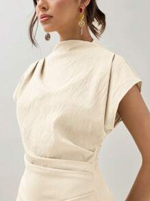 COSMINA Ladies' Plain And Simple Daily Wear, Wrinkle Shirt - Apricot - View 5