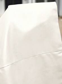 Manfinity VCAY Men's Woven PU Leather Loose Fit Sleeveless Vest, Suitable For Everyday Wear, For Fall Winter - White - View 5