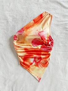 Soleia Blusa romántica con volantes y bajo asimétrico, ideal para vacaciones y citas, primavera/verano - Multicolor - Ver 4