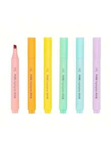 6Pcs/Set Pastel Color Macaron Highlighter Pen Marker Pens Fluorescent Pen Drawing Highlighters Cute Kawaii Stationery School Supplies - Multicolor - View 8