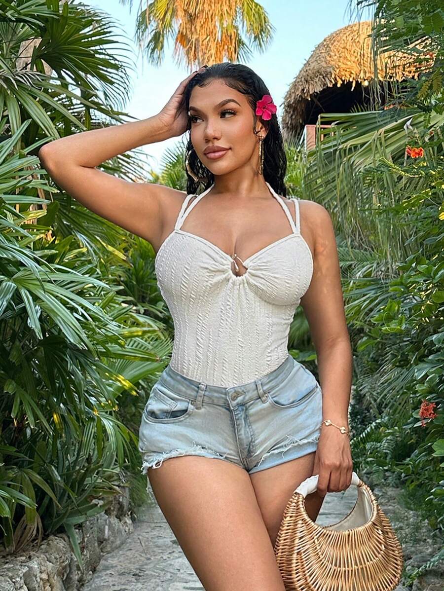 SHEIN SXY 女士简约吊带背心 - 白色 - 查看 1