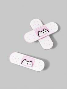 ROMWE Anime 4pcs Random Color Cute Bandage Cat Hair Clips, Multicolored Alligator Hairpin Hair Accessories, Versatile Delicate Kawaii Style Hair Clips Claw Clips Hair Claws Hair Barrettes