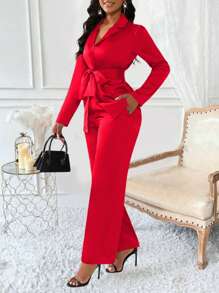 SHEIN Clasi 2pcs Women Satin Seersucker Casual Outfit, Stylish & Suitable For Summer