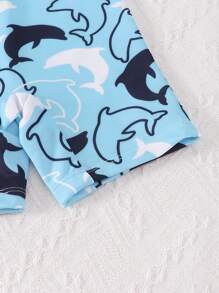 男婴度假海滩鲨鱼印花连体泳衣 - 彩色 - 查看 6