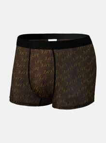 Set de 3 bóxers tipo brief casuales con estampado de letras para hombres - Multicolor - Ver 7