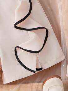 Tween Girls Floral Print Ruffle Strap Romper, Summer - Black - View 4