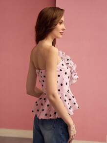 MOTF PREMIUM POLKA DOT STEREO FLORAL TUBE TOP
