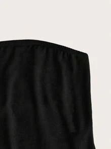 SHEIN Essnce 4 件大码女士纯色休闲抹胸套装，适合夏季 - 彩色 - 查看 8