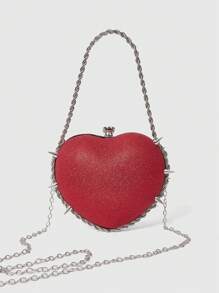 ROMWE Goth Fashionable Party Glitter Heart Handbag