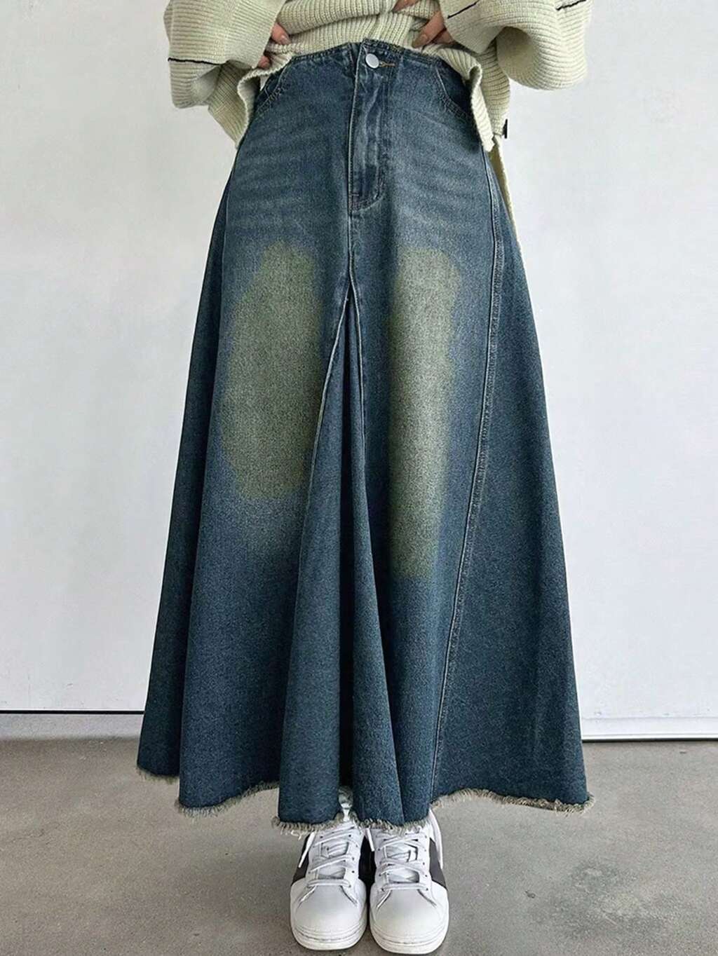 Women's Frayed Denim Skirt Jeans Skirt