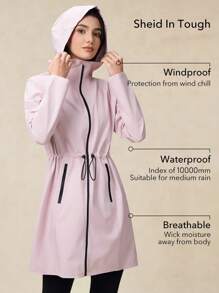 OutZeal Women Outdoor Rain Coat With Collapsible Waist For Hiking