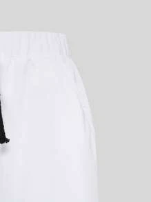 SHEIN Boys' Hip Hop Streetwear Cargo Pants, New Arrival - White - View 5