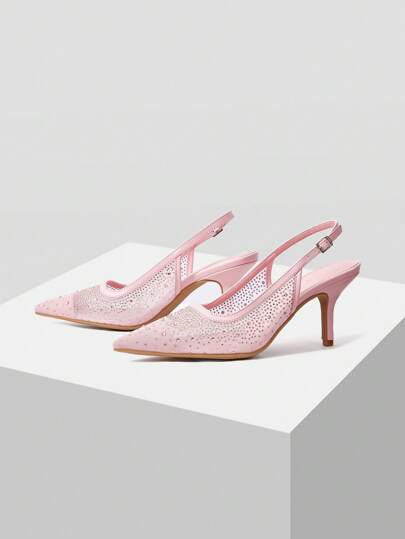 WOMEN'S SILVER FASHIONABLE POINTED TOE HIGH HEEL SHOES