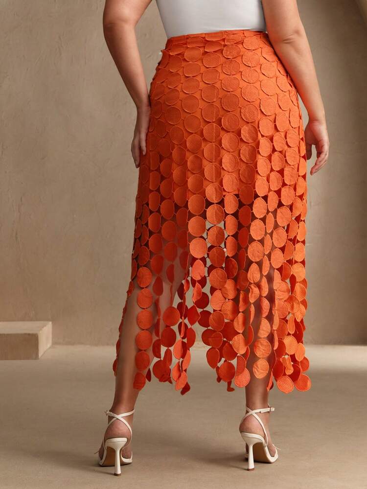 Jupe plissée avec décoration circulaire de style coréen, grande taille. Convient pour le printemps, l'été, les festivals, élégante