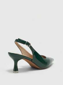 CUCCOO BIZCHIC Women's Classic Red High Heels For Christmas - Dark Green - View 8