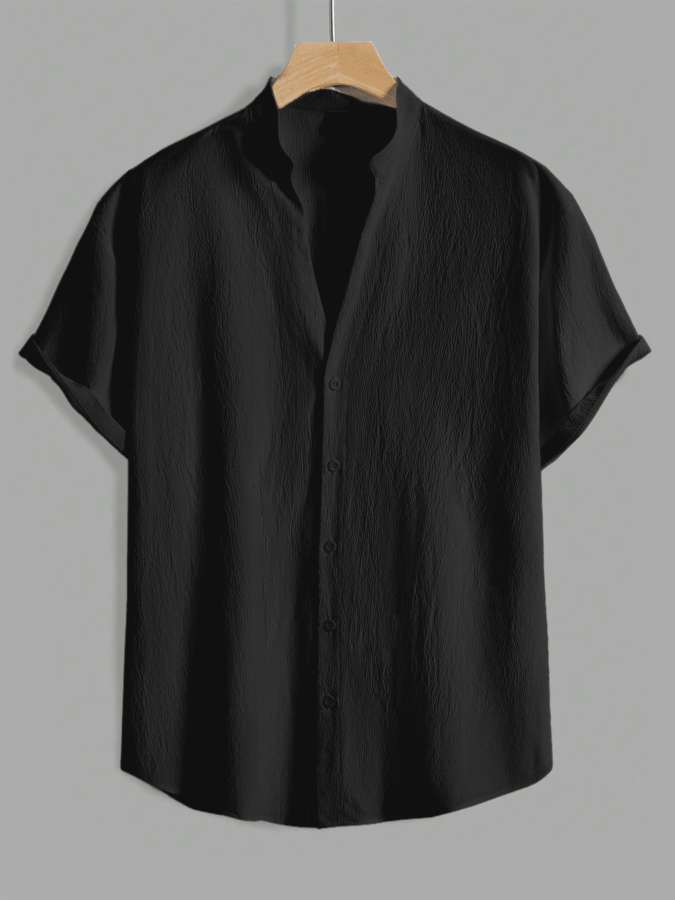 Manfinity Homme Men's Casual Solid Color Minimalist Fashion Shirt, Suitable For Summer